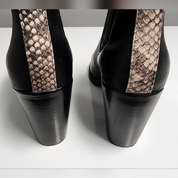 🐢 Dolce Vita Stacie Black Leather 3.5" Block Heel Ankle Booties - 9.5 - Picture 4 of 7